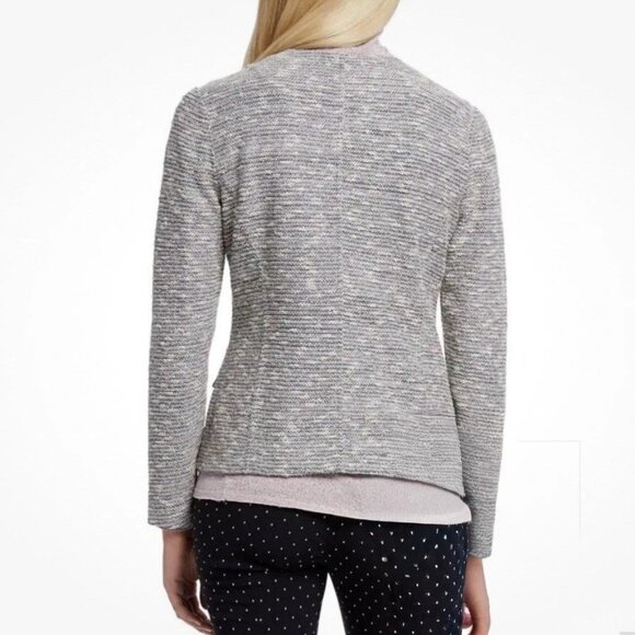 NIC+ZOE Beige/Silver/Gray  "The Ritz" Metallic Tweed Jacket Sz XS MSRP$188 - Picture 2 of 8